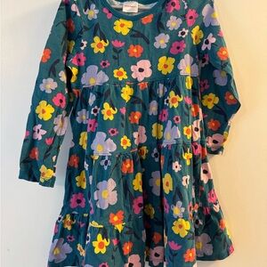 Hanna Andersson Teal Floral Long Sleeve Dress